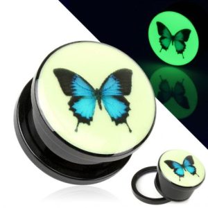 Glow in the Dark Butterfly Piercing Plug