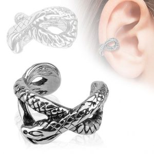 Piercing de oreja de imitación con diseño de serpiente