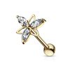 Gold Plated Triangle Flower Cartilage Helix Ear Piercing